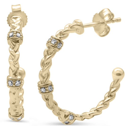 Muse Jewelry .19ct G SI 14K Yellow Gold Diamond Braided Hoop Earrings