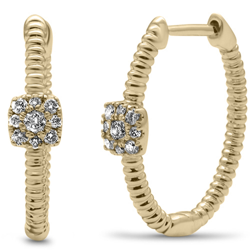 Muse Jewelry .20ct G SI 14K Yellow Gold Diamond Twisted Hoop Earrings