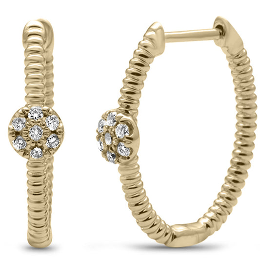 Muse Jewelry .16ct G SI 14K Yellow Gold Diamond Twisted Hoop Earrings