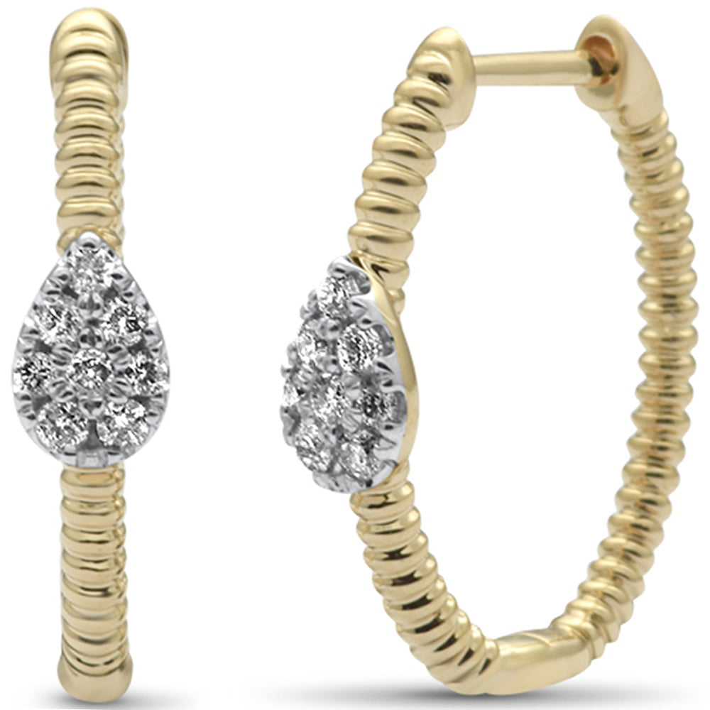 Muse Jewelry .19ct G SI 14K Yellow Gold Diamond Twisted Hoop Earrings