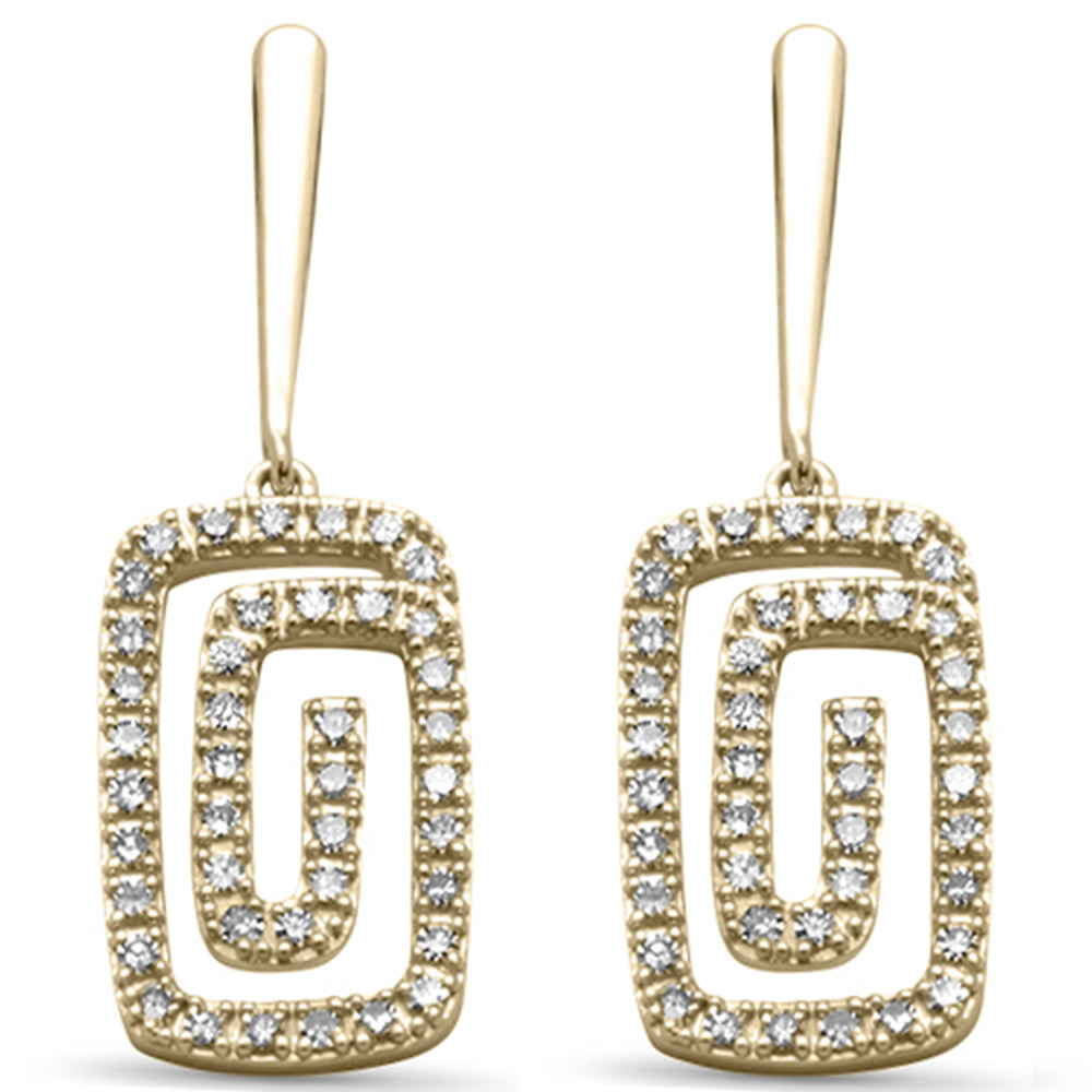 Muse Jewelry .33ct G SI 14K Yellow Gold Diamond Rectangle Swirl Drop Earrings