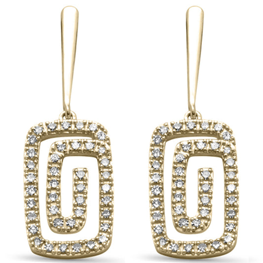 Muse Jewelry .33ct G SI 14K Yellow Gold Diamond Rectangle Swirl Drop Earrings