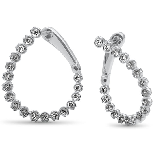 Muse Jewelry .97ct G SI 14K White Gold Diamond Hoop Earrings