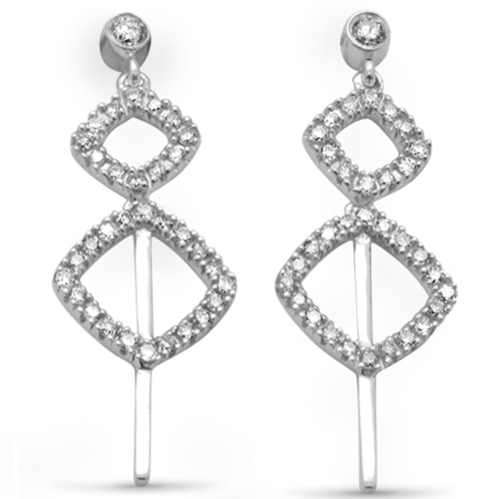Muse Jewelry .38ct G SI 14K White Gold Diamond Drop Dangle Earrings
