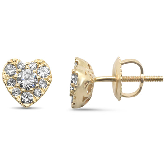 Muse Jewelry .50ct G SI 14K Yellow Gold Diamond Heart Earrings