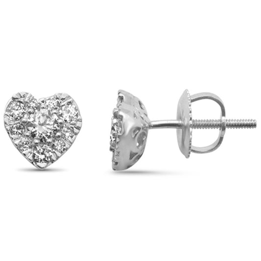 Muse Jewelry .49ct G SI 14K White Gold Diamond Heart Earrings