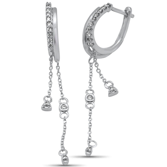 Muse Jewelry .16ct G SI 14K White Gold Diamond Dangle Earrings