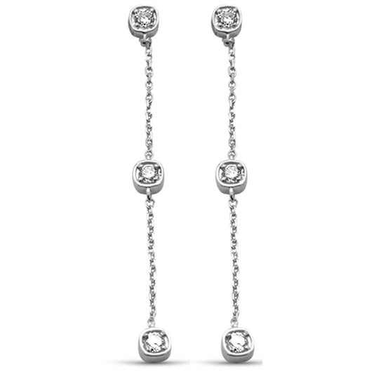 Muse Jewelry .27ct G SI 14K White Gold Diamond Dangle Earrings