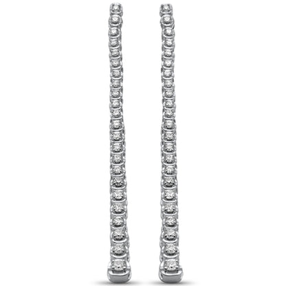 Muse Jewelry .79ct G SI 14K White Gold Diamond Long Chain Dangle Drop Earrings