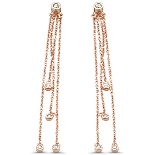 Muse Jewelry .15ct G SI 14K Rose Gold Diamond Dangling Earrings