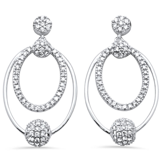 Muse Jewelry .73ct G SI 14K White Gold Diamond Oval Shaped Dangling Earrings