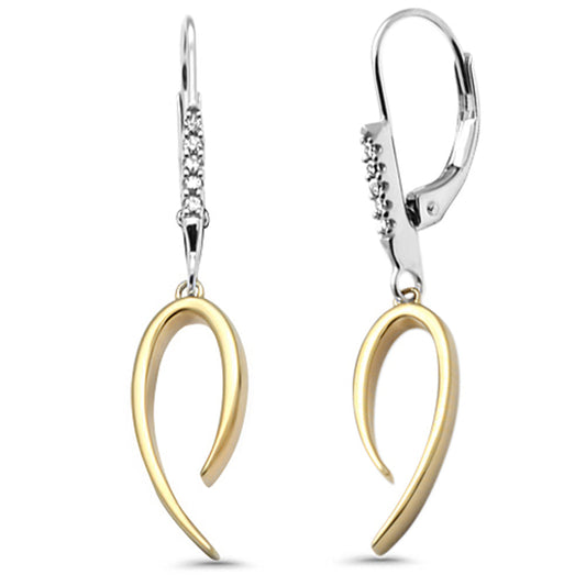 Muse Jewelry .05ct G SI 14K Two Tone Gold Diamond Dangling Earrings