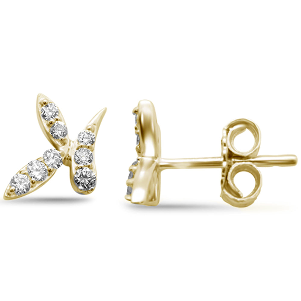 Muse Jewelry .22ct G SI 14K Yellow Gold Diamond Bunny Ears Style Earrings