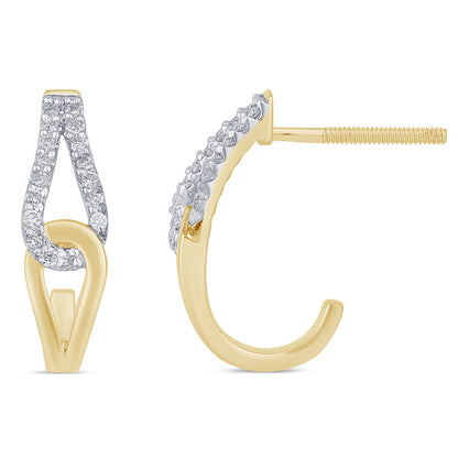 Muse Jewelry .16ct G SI 14K Yellow Gold Diamond Link Style Earrings