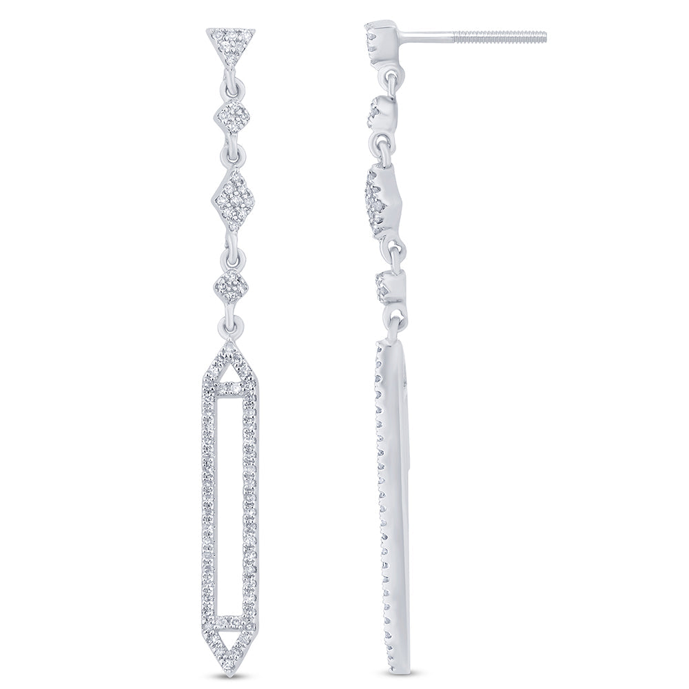 Muse Jewelry .43ct G SI 14K White Gold Diamond Drop Dangle Earrings