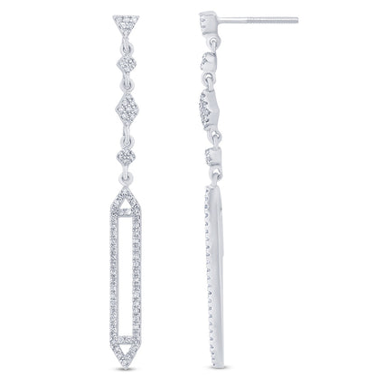 Muse Jewelry .43ct G SI 14K White Gold Diamond Drop Dangle Earrings