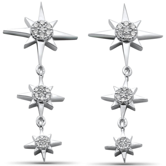 Muse Jewelry .38ct G SI 14K White Gold Diamond Starburst Drop Dangle Earrings