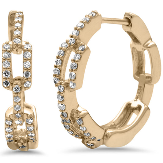 Muse Jewelry .28ct G SI 14K Yellow Gold Diamond Paperclip Hoop Earrings