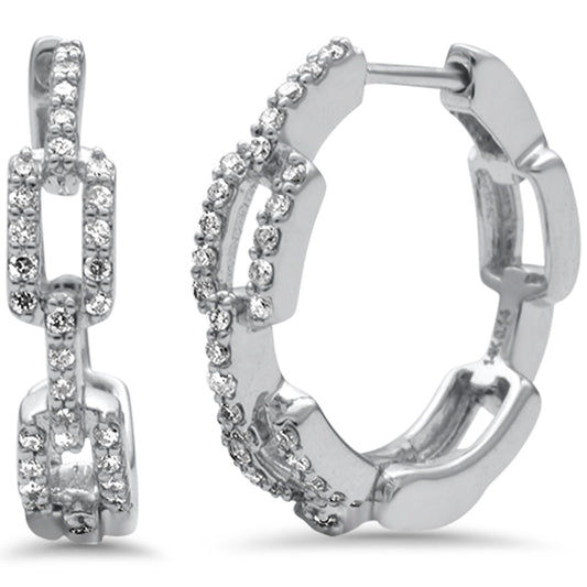 Muse Jewelry .29ct G SI 14K White Gold Diamond Paperclip Hoop Earrings