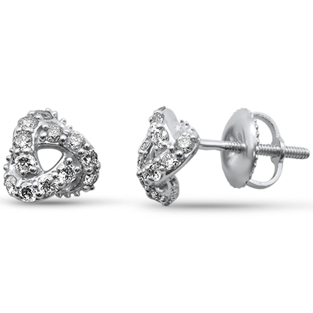 Muse Jewelry .42ct G SI 14K White Gold Diamond Knot Style Earrings