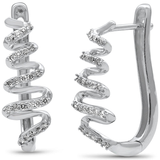Muse Jewelry .28ct G SI 14K White Gold Diamond Zigzag Style Earrings