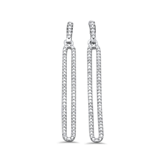 Muse Jewelry .24ct G SI 14K White Gold Diamond Paper Clip Dangling Earrings