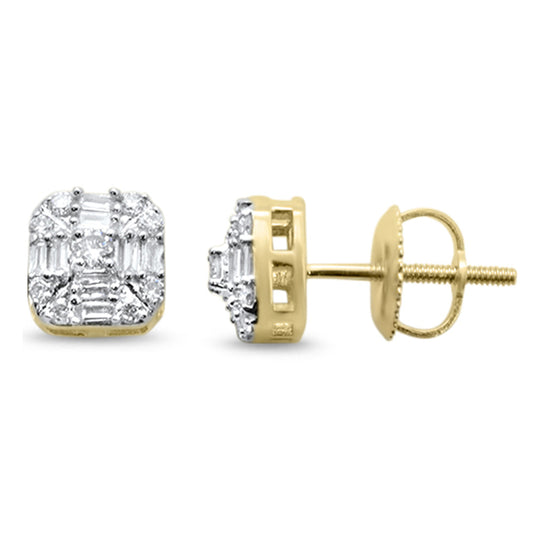 Muse Jewelry .29ct G SI 14K Yellow GoldDiamond Square Shaped Earrings Screw Back