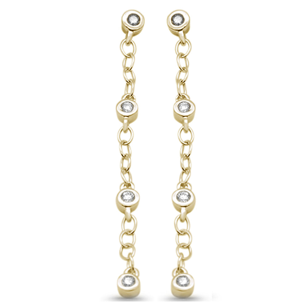 Muse Jewelry .19ct G SI 14K Yellow Gold Diamond Drop Chain Style Earrings Screw Back