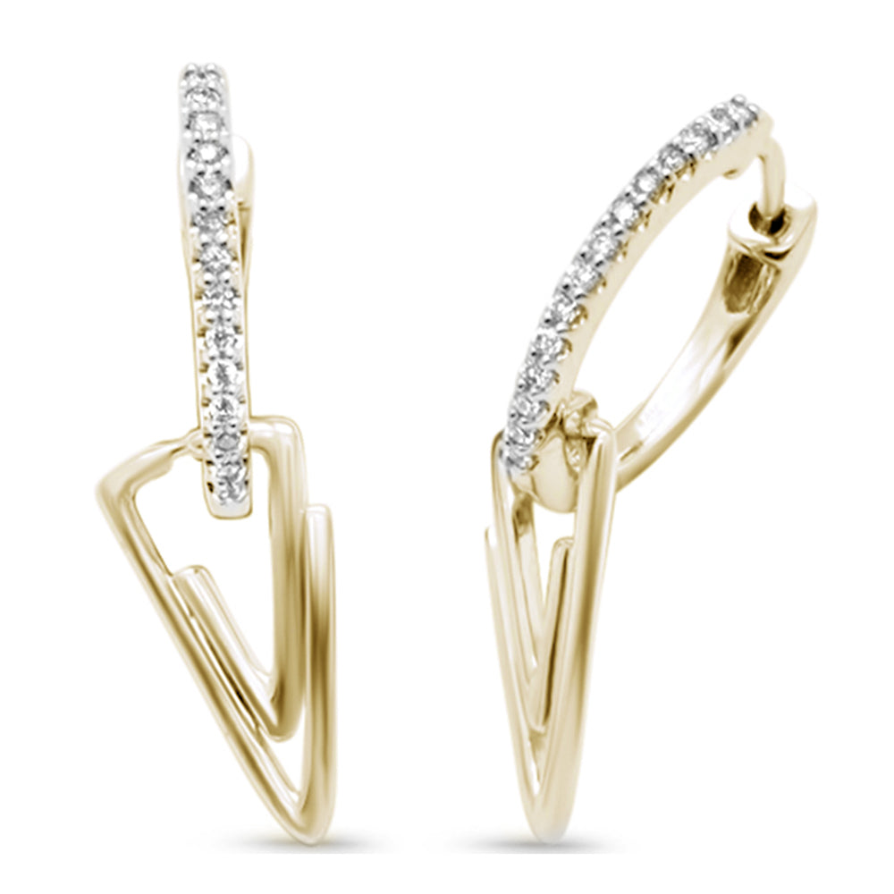 Muse Jewelry .13ct G SI 14K Yellow GoldDiamond Hoop Dangling Earrings Post&Click