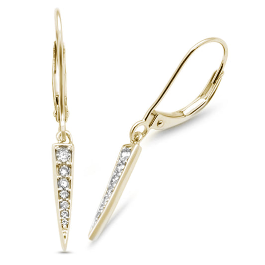 Muse Jewelry .15ct G SI 14K Yellow Gold Diamond Hoop Dangling Earrings Lever Backing