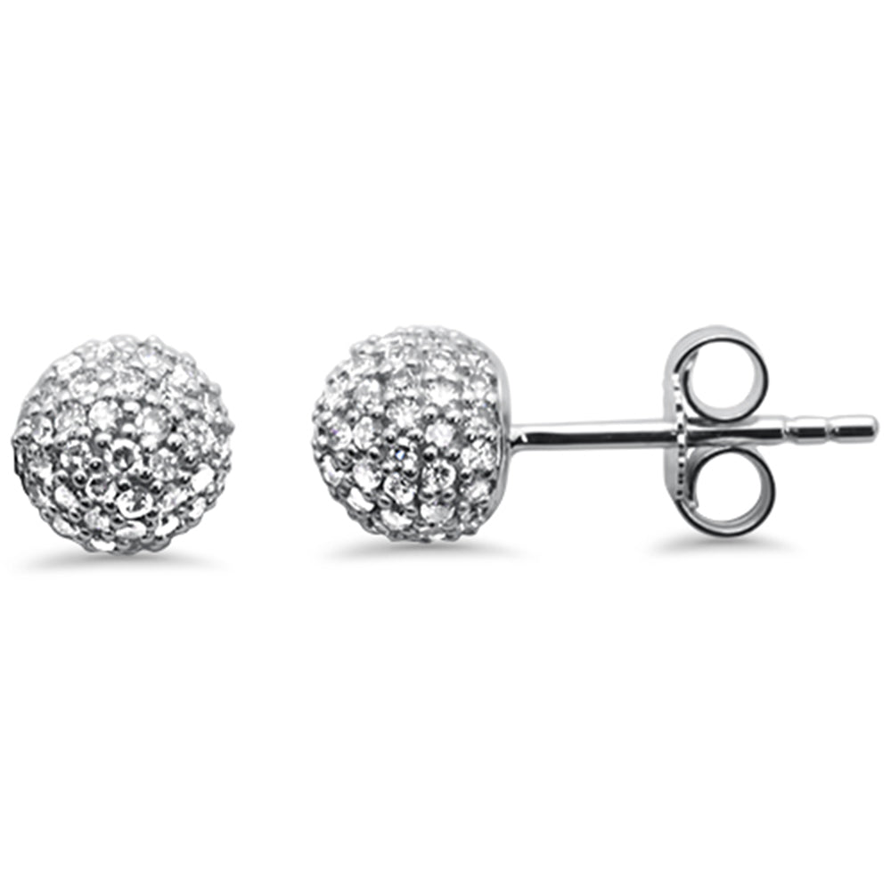 Muse Jewelry .52ct G SI 14K White Gold Diamond Disco Ball Earrings Push Backings