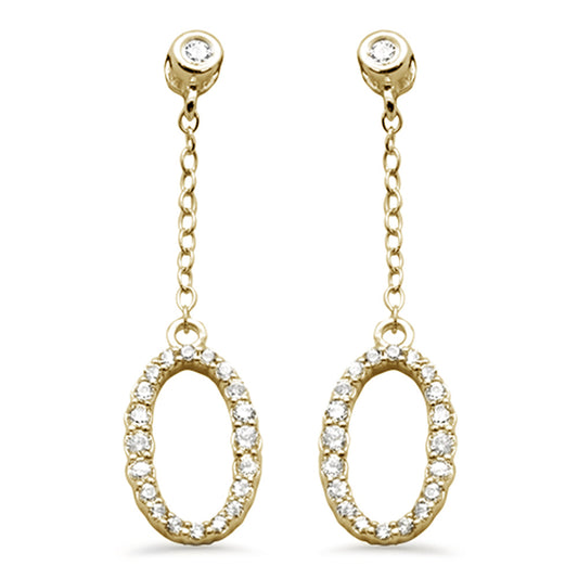 Muse Jewelry .36ct G SI 14K Yellow Gold Diamond Oval Shaped Drop Earrings Screw Backings