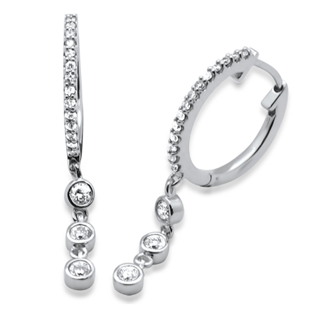 Muse Jewelry .42ct G SI 14K White Gold Diamond Hoop Dangling Post & Click Earrings