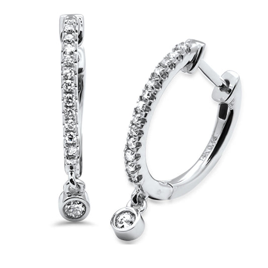 Muse Jewelry .26ct G SI 14K White Gold Diamond Hoop Dangling Post & Click Earrings