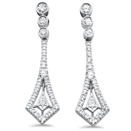 Muse Jewelry .49ct G SI 14K White Gold Diamond Drop Dangle Earrings