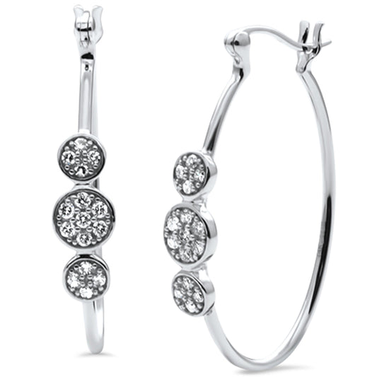 Muse Jewelry .25ct G SI 14K White Gold Diamond Oval Hoop Earrings