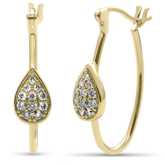 Muse Jewelry .25ct G SI 14K Yellow Gold Diamond Pear Shaped Huggie Earrings