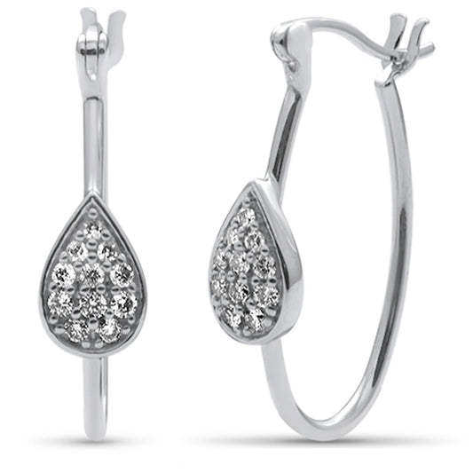 Muse Jewelry .25ct G SI 14K White Gold Diamond Pear Shaped Huggie Earrings