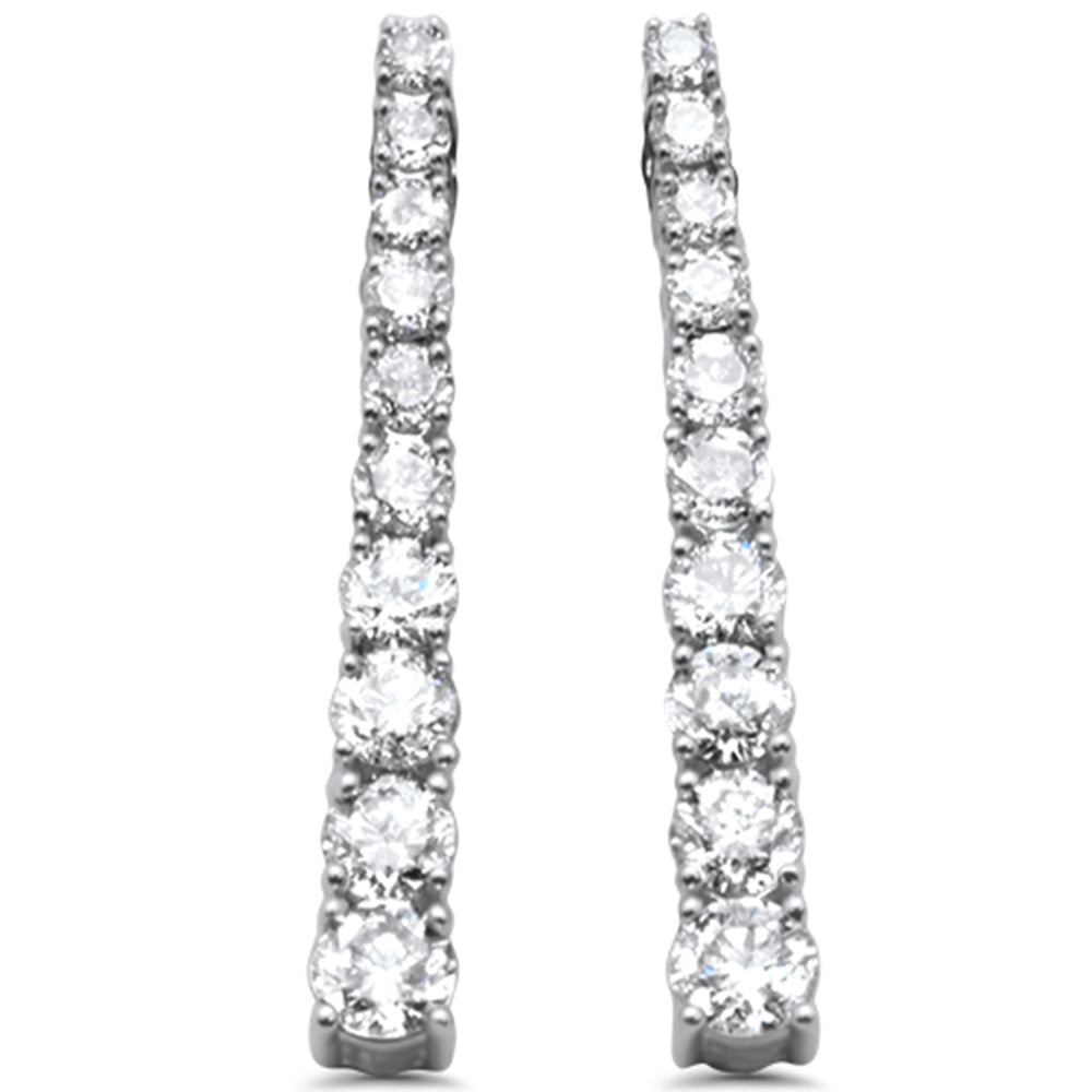 Muse Jewelry 1.00ct G SI 14K White Gold Diamond Graduated Stones Drop Earrings