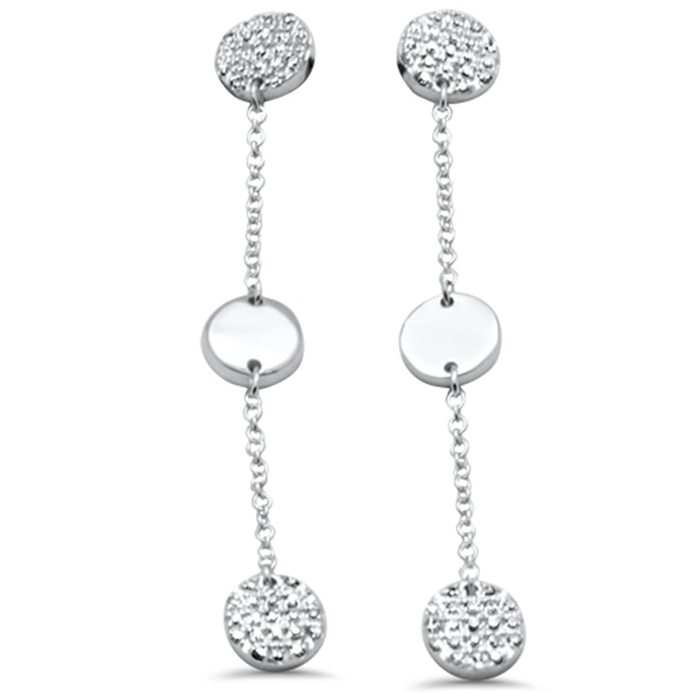 Muse Jewelry .21ct G SI 14K White Gold Diamond Round Dangling Earrings