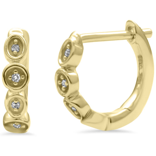 Muse Jewelry .03ct G SI 14K Yellow Gold Diamond Hoop Earrings