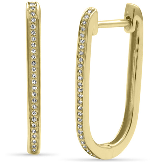 Muse Jewelry .08ct G SI 14K Yellow Gold Diamond Hoop Earrings