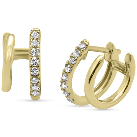 Muse Jewelry .23ct G SI 14K Yellow Gold Diamond Double Hoop Earrings