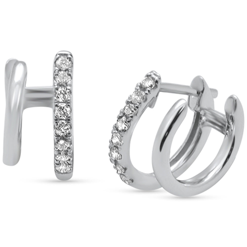 Muse Jewelry .23ct G SI 14K White Gold Diamond Double Hoop Earrings