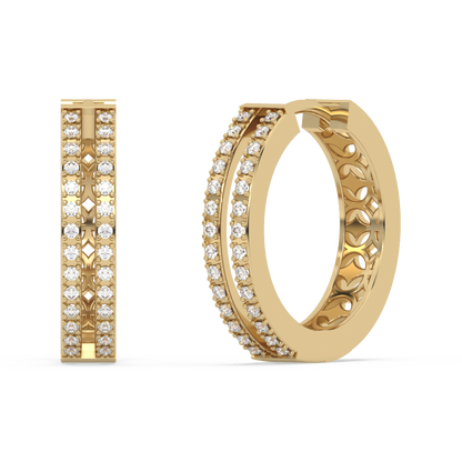 Muse Jewelry .26ct G SI 14K Yellow Gold Diamond Hoop Earrings