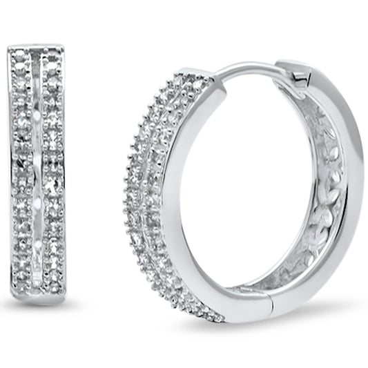Muse Jewelry .28ct G SI 14K White Gold Diamond Hoop Earrings