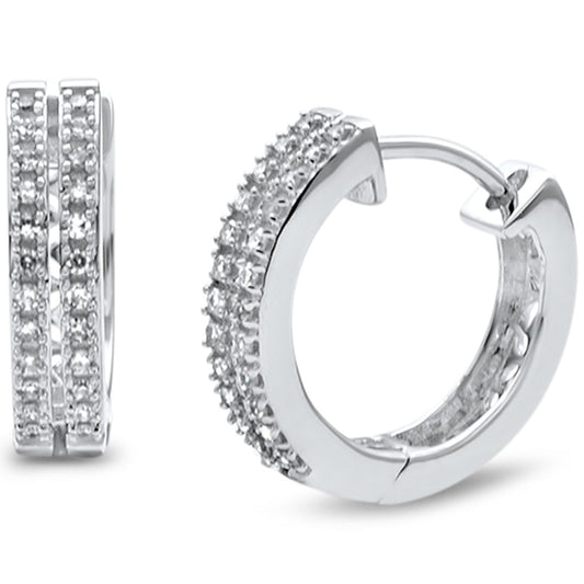 Muse Jewelry .16ct G SI 14K White Gold Diamond Hoop Earrings