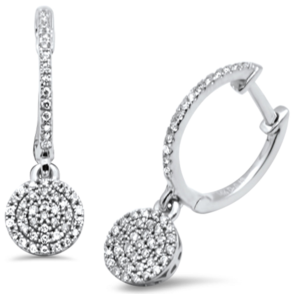 Muse Jewelry .19ct G SI 14K White Gold Diamond Round Hoop Dangling Earring