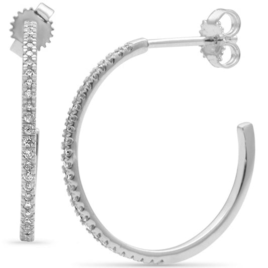 Muse Jewelry .29ct G SI 14K White Gold Diamond Hoop Earrings