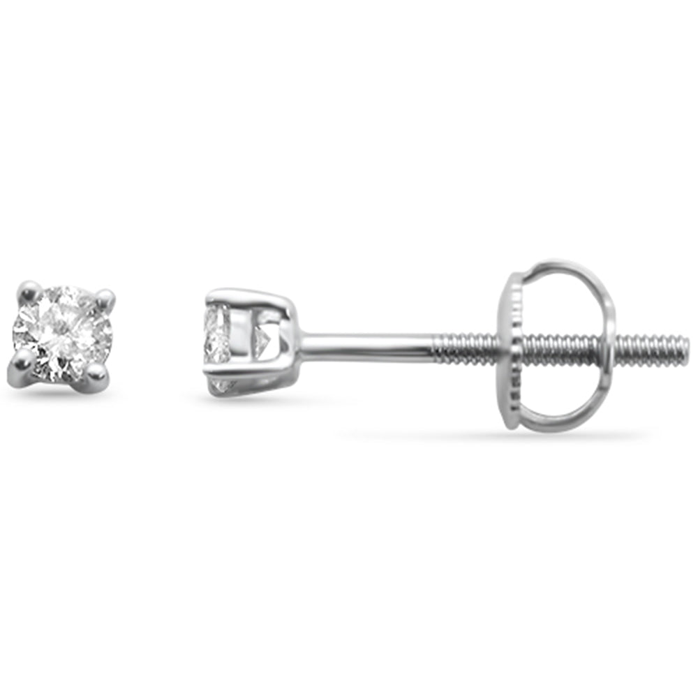 Muse Jewelry .20ct G SI 14K White Gold Diamond Solitaire Earrings Screw Back